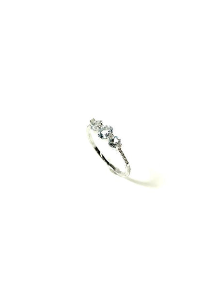14KW Aquamarine Ovals Ring - Size 7