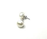 SS Fresh Water Pearl 11mm White Studs