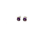 SS Amethyst 6mm Round Studs