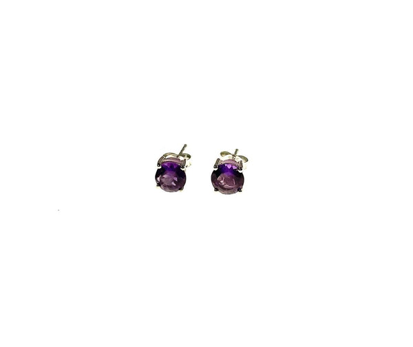 SS Amethyst 6mm Round Studs