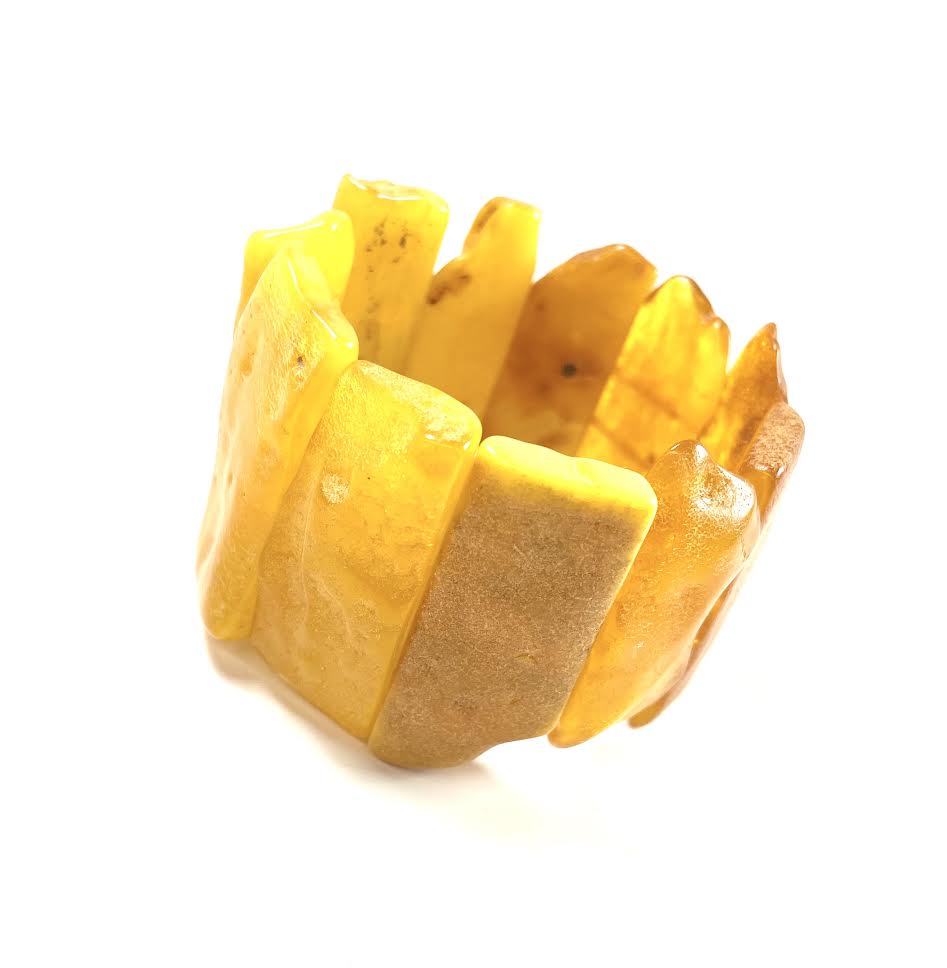 Butterscotch Amber Nugget Wide Bracelet