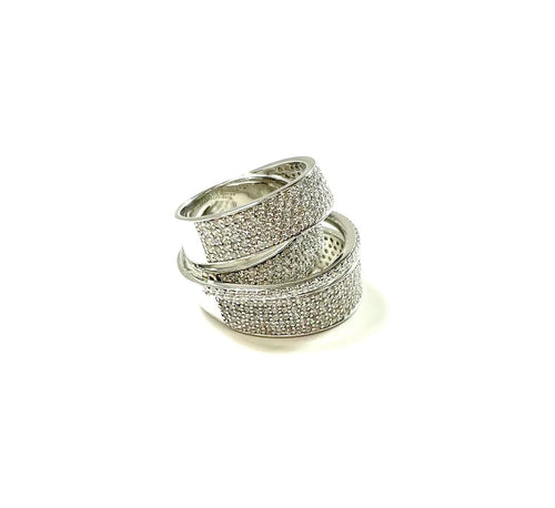 SS CZ Wide Band Wraparound Ring Size 7