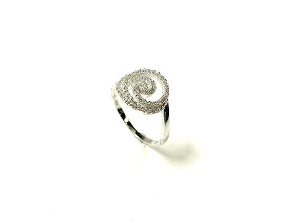 SS CZ Swirl Cutout Ring Size 7