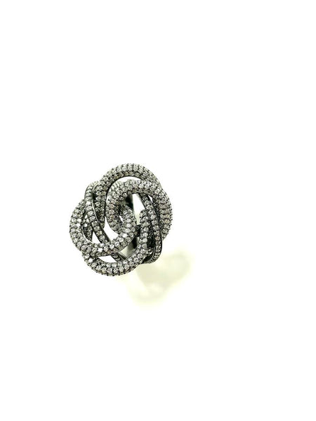 SS CZ Circle Knot Ring Size 9