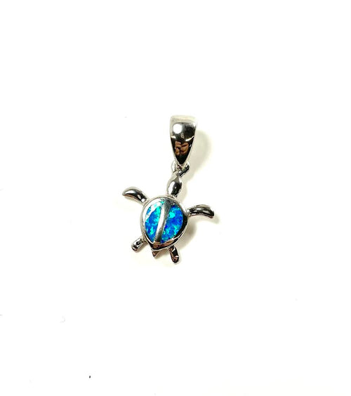 SS Created Opal Turtle Pendant