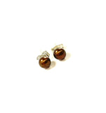 SS Fresh Water Pearl 5mm Chocolate Earrings