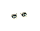 SS Neptune Garden Topaz and CZ Oval Earrings