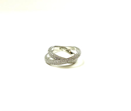 SS CZ Wide Band Wraparound Ring Size 7