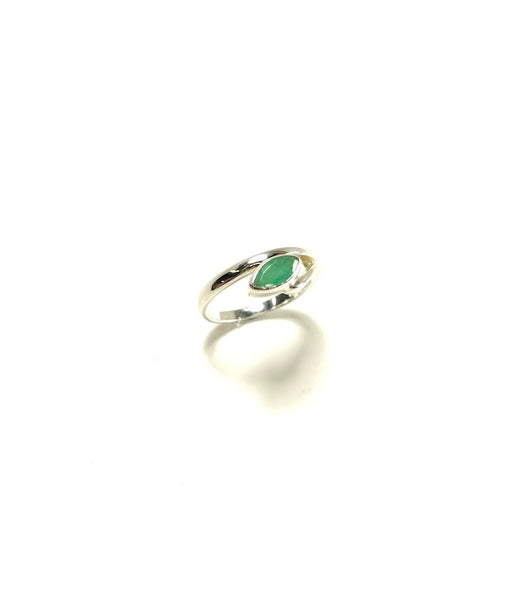 SS Emerald Marquise Ring Size 8