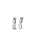 14KW Aquamarine Oval Drop Earrings