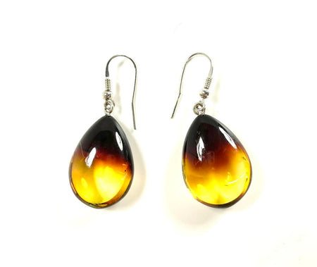 SS Amber Nugget with Border Pendant