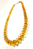 Amber Nugget Faceted Graduated Bead Necklace