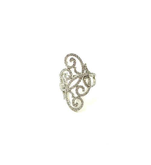SS CZ Swirl Ring Size 6,8