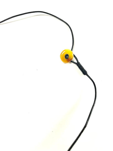 Butterscotch Amber Nugget Leather Drop Necklace