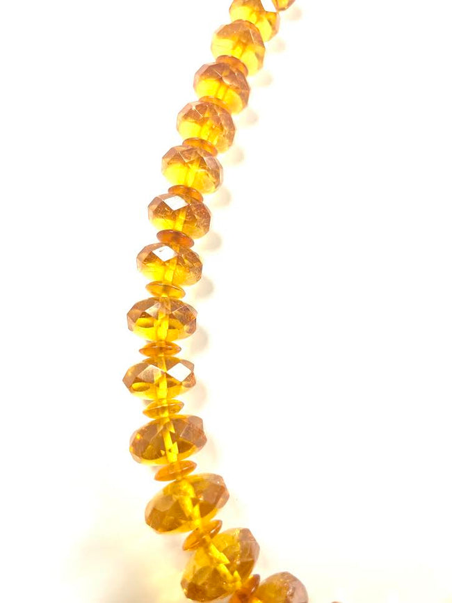 Amber Nugget Faceted Graduated Bead Necklace