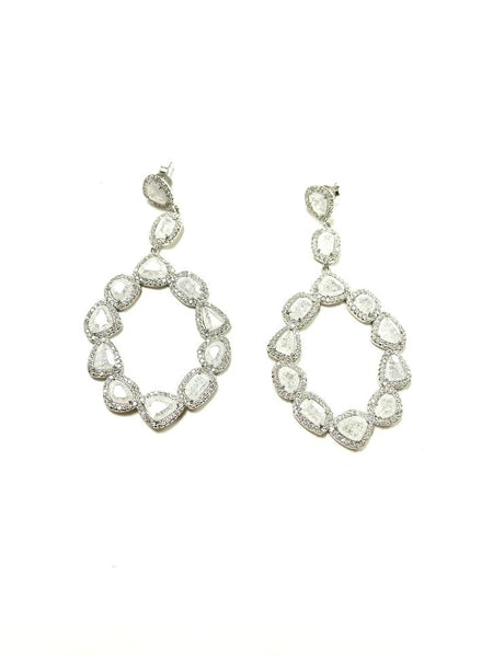 Sterling Silver Puff Hoop Earrings