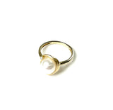 14K Fresh Water Pearl and Diamond Ring Size 7