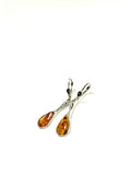 SS Amber Pear Drop Earrings