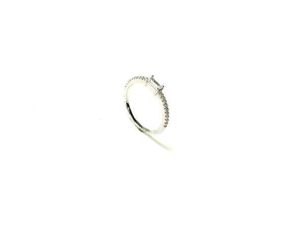 SS CZ Rectangle Thin Ring Size 5,6,7