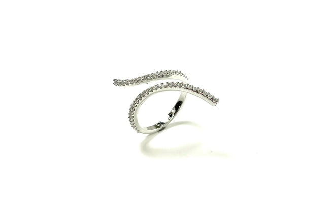 SS CZ Asymmetrical Curve Ring Size 8, 9
