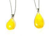 SS Amber Lemon Teardrop Necklace