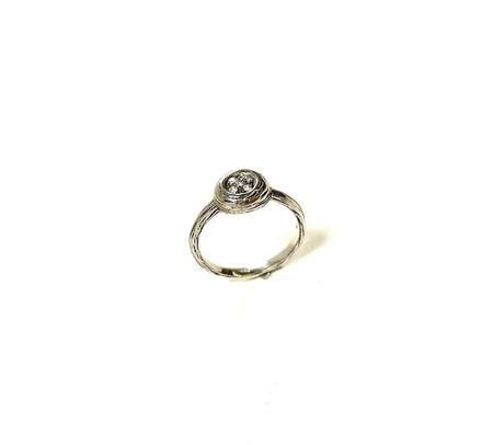 SS Pearl and CZ Sunburst Ring Size 7, 8