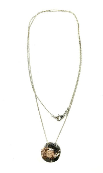SS Circle Disc Long Necklace