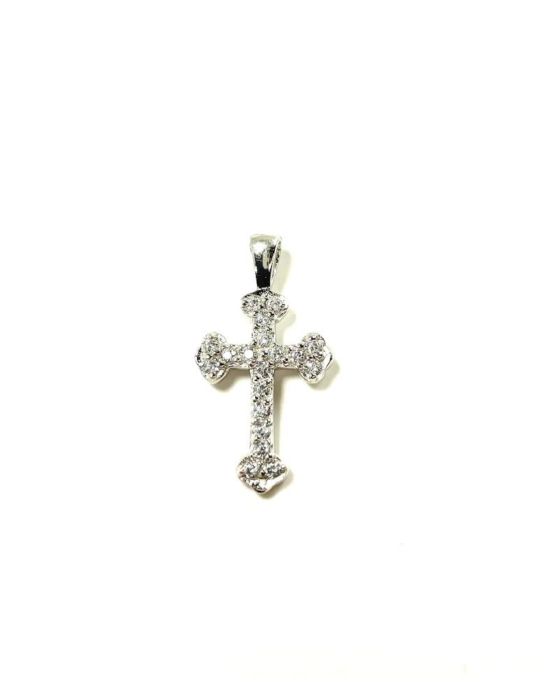 SS CZ Cross Pendant