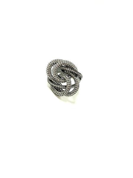 SS CZ Circle Knot Ring Size 9