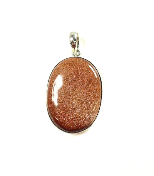 SS Gold Stone Oval Bezel Pendant