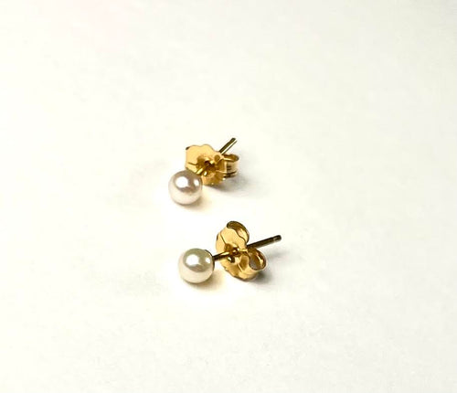 14K Cultured Pearl 3.5mm Stud Earrings