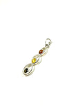 SS Amber Multicolor Graduated Circles Pendant