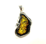 SS Amber Nugget Wavy Pendant