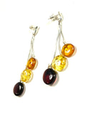 SS Amber Circles Dangle Earrings