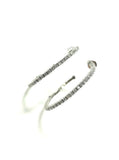 SS CZ 40mm Hoop Post Earrings