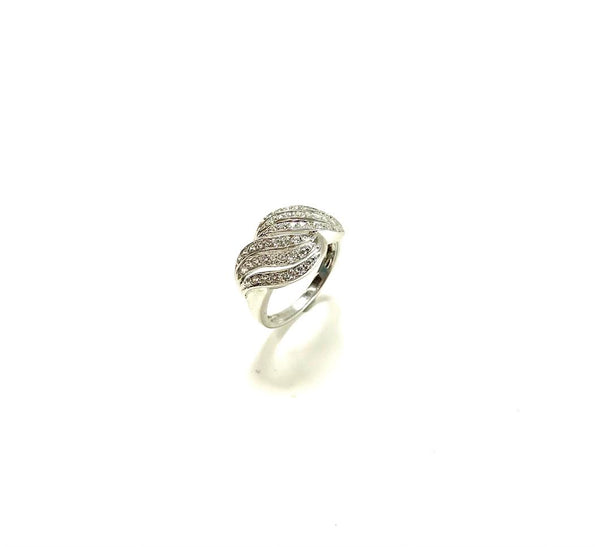 SS CZ Wavy Ring Size 7