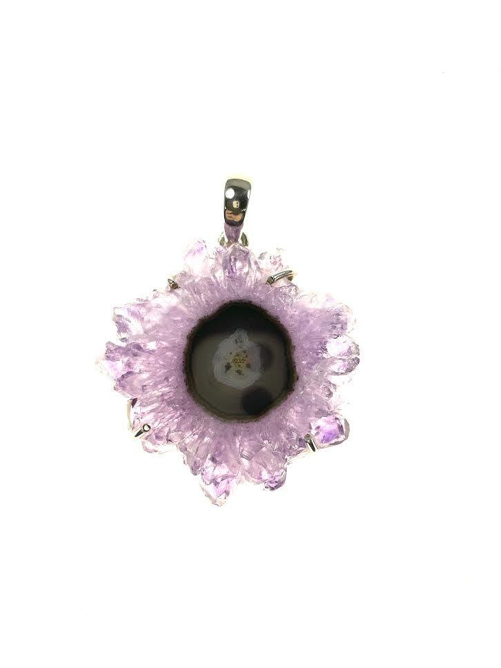 SS Amethyst Stalactite Prong Pendant