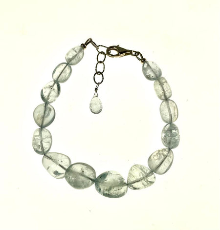 SS AAA Aquamarine Graduated Bead Necklace