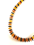 Amber Faceted Disk Beaded Necklace