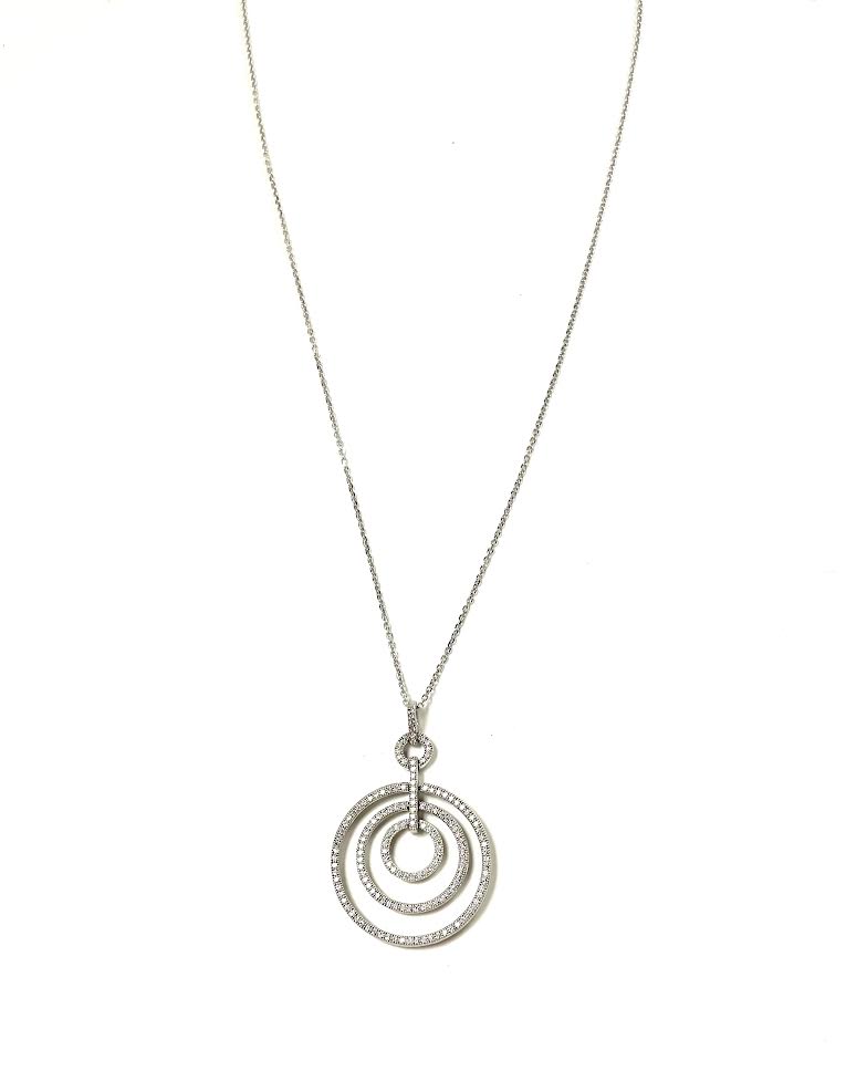 SS CZ 3 Circle Graduated Necklace