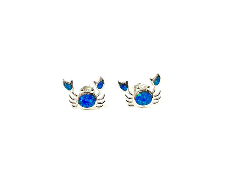 SS Created Opal Blue Heart Studs