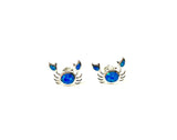 SS Created Opal Crab Stud Earrings