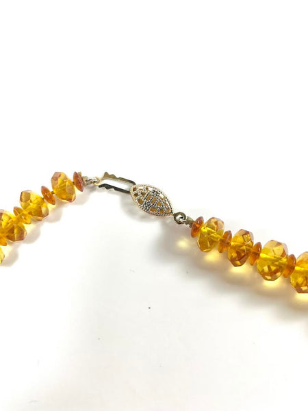 Amber Nugget Faceted Graduated Bead Necklace