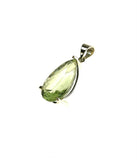 SS Green Amethyst Faceted Pear Pendant
