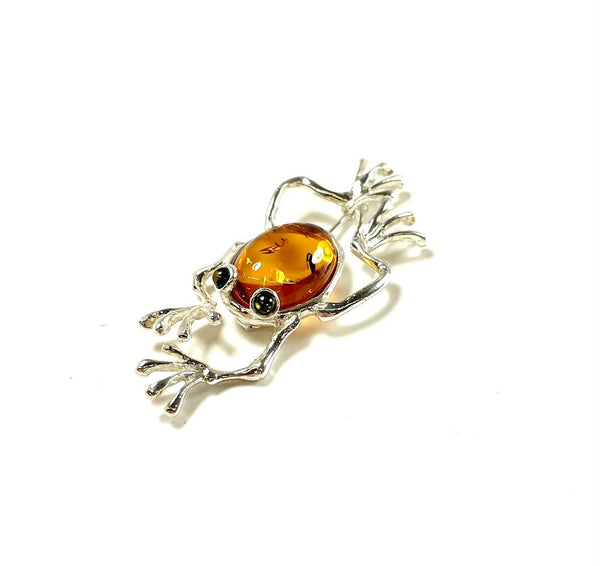 SS Amber Frog Pin