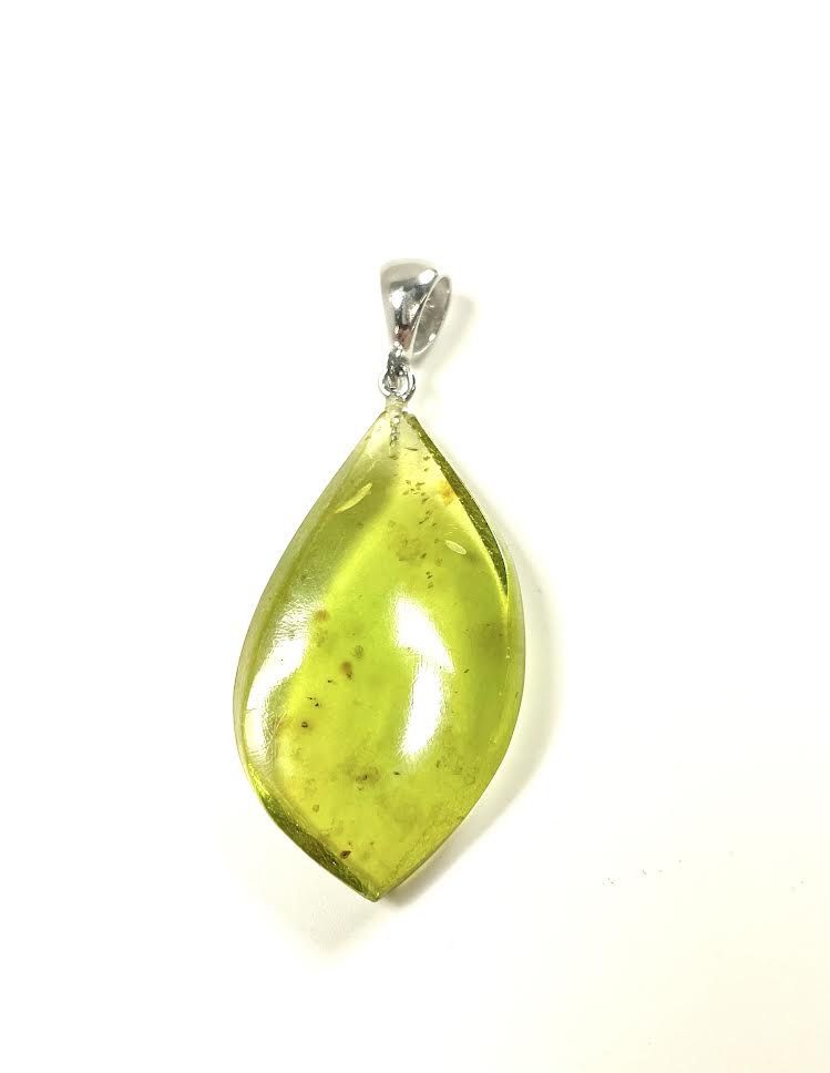 SS Caribbean Amber Freeform Pendant