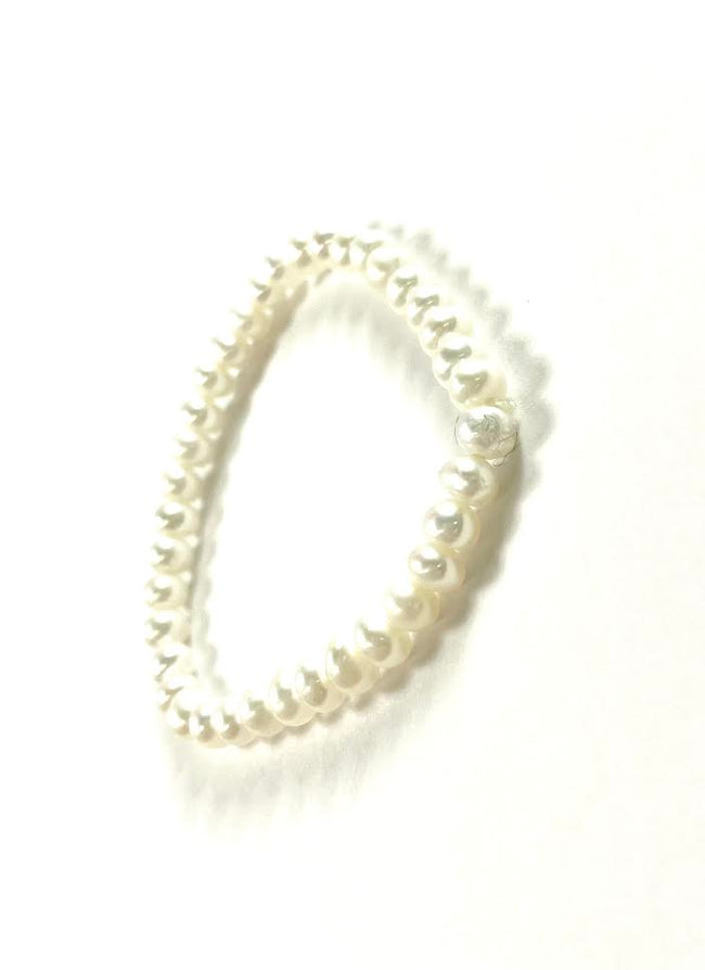 Fresh Water Pearl White Elastic Baby Bracelet