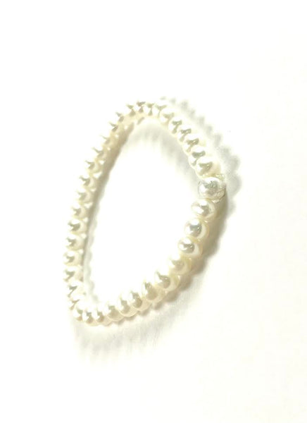Fresh Water Pearl White Elastic Baby Bracelet