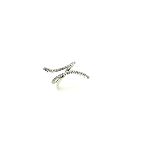SS CZ Asymmetrical Curve Ring Size 8, 9