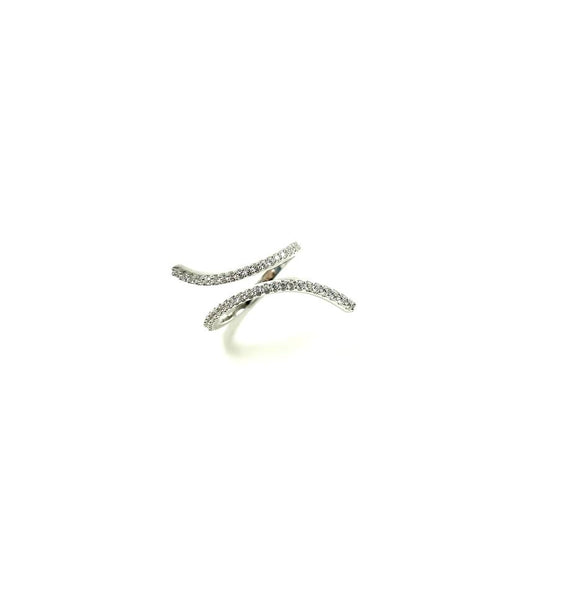 SS CZ Asymmetrical Curve Ring Size 8, 9